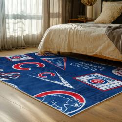 mlb chicago cubs area rug non slip baseball carpet home decor gift idea for fans bedroom cac171