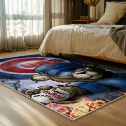mlb chicago cubs area rug non slip baseball carpet home decor gift idea for fans bedroom cac172