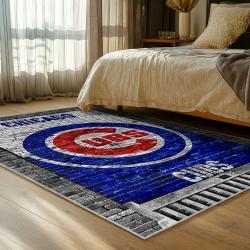 mlb chicago cubs area rug non slip baseball carpet home decor gift idea for fans bedroom cac180