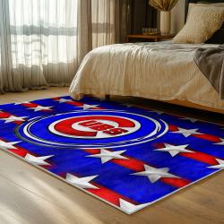 mlb chicago cubs area rug non slip baseball carpet home decor gift idea for fans bedroom cac181