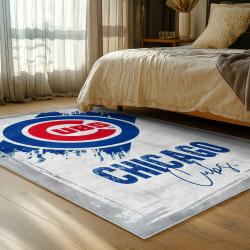 mlb chicago cubs area rug non slip baseball carpet home decor gift idea for fans bedroom cac186