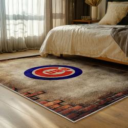 mlb chicago cubs area rug non slip baseball carpet home decor gift idea for fans bedroom cac190