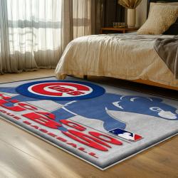 mlb chicago cubs area rug non slip baseball carpet home decor gift idea for fans bedroom cac195