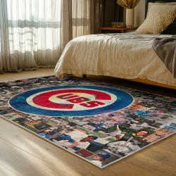 mlb chicago cubs area rug non slip baseball carpet home decor gift idea for fans bedroom cac196
