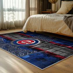mlb chicago cubs area rug non slip baseball carpet home decor gift idea for fans bedroom cac34