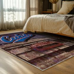 mlb chicago cubs area rug non slip baseball carpet home decor gift idea for fans bedroom cac39