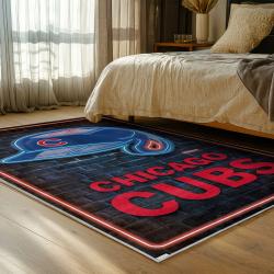 mlb chicago cubs area rug non slip baseball carpet home decor gift idea for fans bedroom cac43
