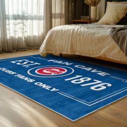 mlb chicago cubs area rug non slip baseball carpet home decor gift idea for fans bedroom cac45