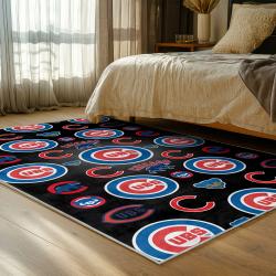 mlb chicago cubs area rug non slip baseball carpet home decor gift idea for fans bedroom cac50