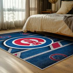 mlb chicago cubs area rug non slip baseball carpet home decor gift idea for fans bedroom cac55