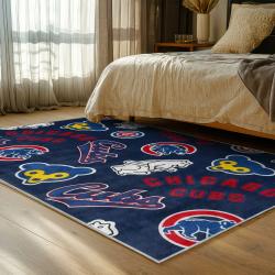 mlb chicago cubs area rug non slip baseball carpet home decor gift idea for fans bedroom cac59