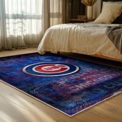 mlb chicago cubs area rug non slip baseball carpet home decor gift idea for fans bedroom cac61
