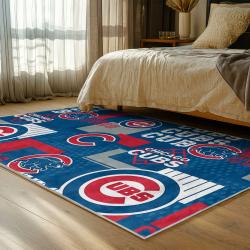 mlb chicago cubs area rug non slip baseball carpet home decor gift idea for fans bedroom cac72