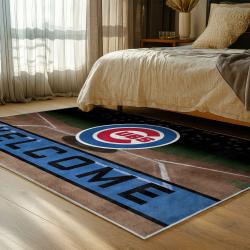 mlb chicago cubs area rug non slip baseball carpet home decor gift idea for fans bedroom cac77