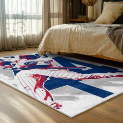 mlb chicago cubs area rug non slip baseball carpet home decor gift idea for fans bedroom cac79