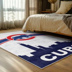 mlb chicago cubs area rug non slip baseball carpet home decor gift idea for fans bedroom cac93