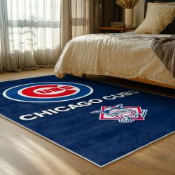 mlb chicago cubs area rug non slip baseball carpet home decor gift idea for fans bedroom cac95