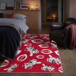 mlb cincinnati reds area rug non slip baseball carpet home decor gift idea for fans bedroom cr1
