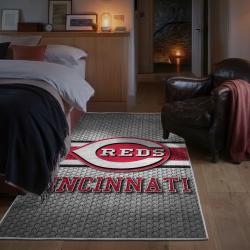 mlb cincinnati reds area rug non slip baseball carpet home decor gift idea for fans bedroom cr10