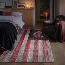 mlb cincinnati reds area rug non slip baseball carpet home decor gift idea for fans bedroom cr100