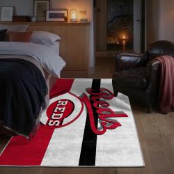 mlb cincinnati reds area rug non slip baseball carpet home decor gift idea for fans bedroom cr104