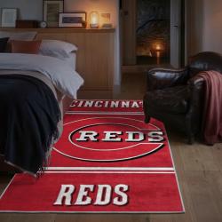 mlb cincinnati reds area rug non slip baseball carpet home decor gift idea for fans bedroom cr105