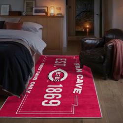 mlb cincinnati reds area rug non slip baseball carpet home decor gift idea for fans bedroom cr107
