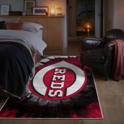 mlb cincinnati reds area rug non slip baseball carpet home decor gift idea for fans bedroom cr109