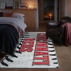 mlb cincinnati reds area rug non slip baseball carpet home decor gift idea for fans bedroom cr111