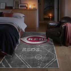 mlb cincinnati reds area rug non slip baseball carpet home decor gift idea for fans bedroom cr112