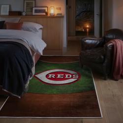 mlb cincinnati reds area rug non slip baseball carpet home decor gift idea for fans bedroom cr116