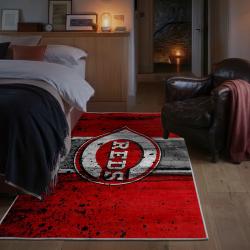 mlb cincinnati reds area rug non slip baseball carpet home decor gift idea for fans bedroom cr118