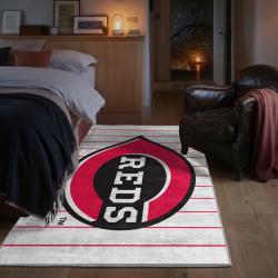 mlb cincinnati reds area rug non slip baseball carpet home decor gift idea for fans bedroom cr12