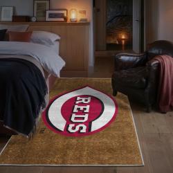 mlb cincinnati reds area rug non slip baseball carpet home decor gift idea for fans bedroom cr120