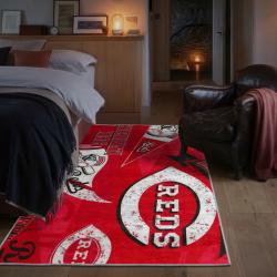 mlb cincinnati reds area rug non slip baseball carpet home decor gift idea for fans bedroom cr122