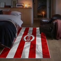 mlb cincinnati reds area rug non slip baseball carpet home decor gift idea for fans bedroom cr124