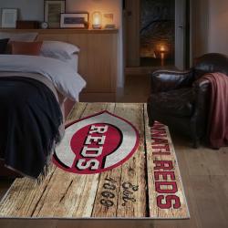 mlb cincinnati reds area rug non slip baseball carpet home decor gift idea for fans bedroom cr128
