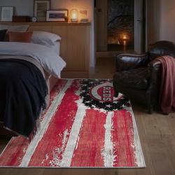 mlb cincinnati reds area rug non slip baseball carpet home decor gift idea for fans bedroom cr129