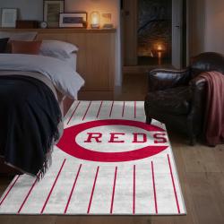 mlb cincinnati reds area rug non slip baseball carpet home decor gift idea for fans bedroom cr133