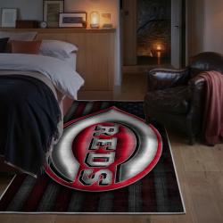 mlb cincinnati reds area rug non slip baseball carpet home decor gift idea for fans bedroom cr137