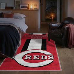 mlb cincinnati reds area rug non slip baseball carpet home decor gift idea for fans bedroom cr14