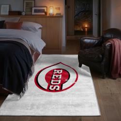 mlb cincinnati reds area rug non slip baseball carpet home decor gift idea for fans bedroom cr142