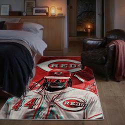 mlb cincinnati reds area rug non slip baseball carpet home decor gift idea for fans bedroom cr143