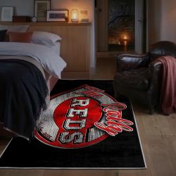 mlb cincinnati reds area rug non slip baseball carpet home decor gift idea for fans bedroom cr144