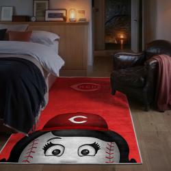 mlb cincinnati reds area rug non slip baseball carpet home decor gift idea for fans bedroom cr146