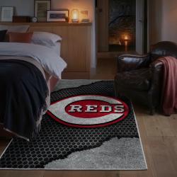 mlb cincinnati reds area rug non slip baseball carpet home decor gift idea for fans bedroom cr150