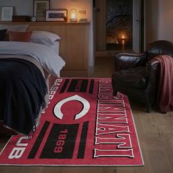 mlb cincinnati reds area rug non slip baseball carpet home decor gift idea for fans bedroom cr152