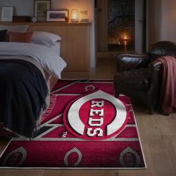 mlb cincinnati reds area rug non slip baseball carpet home decor gift idea for fans bedroom cr16