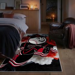 mlb cincinnati reds area rug non slip baseball carpet home decor gift idea for fans bedroom cr166