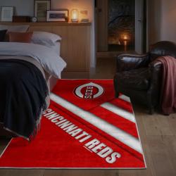 mlb cincinnati reds area rug non slip baseball carpet home decor gift idea for fans bedroom cr169
